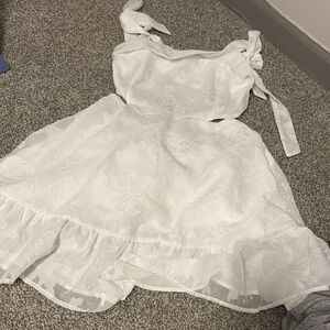 SHEIN White Ruffled Tiered Maxi Sundress